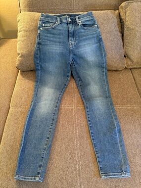 7 For All Mankind Women's Medium Wash High-Rise Skinny Jeans